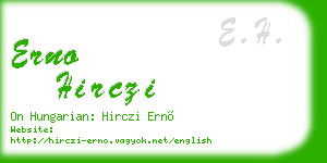 erno hirczi business card